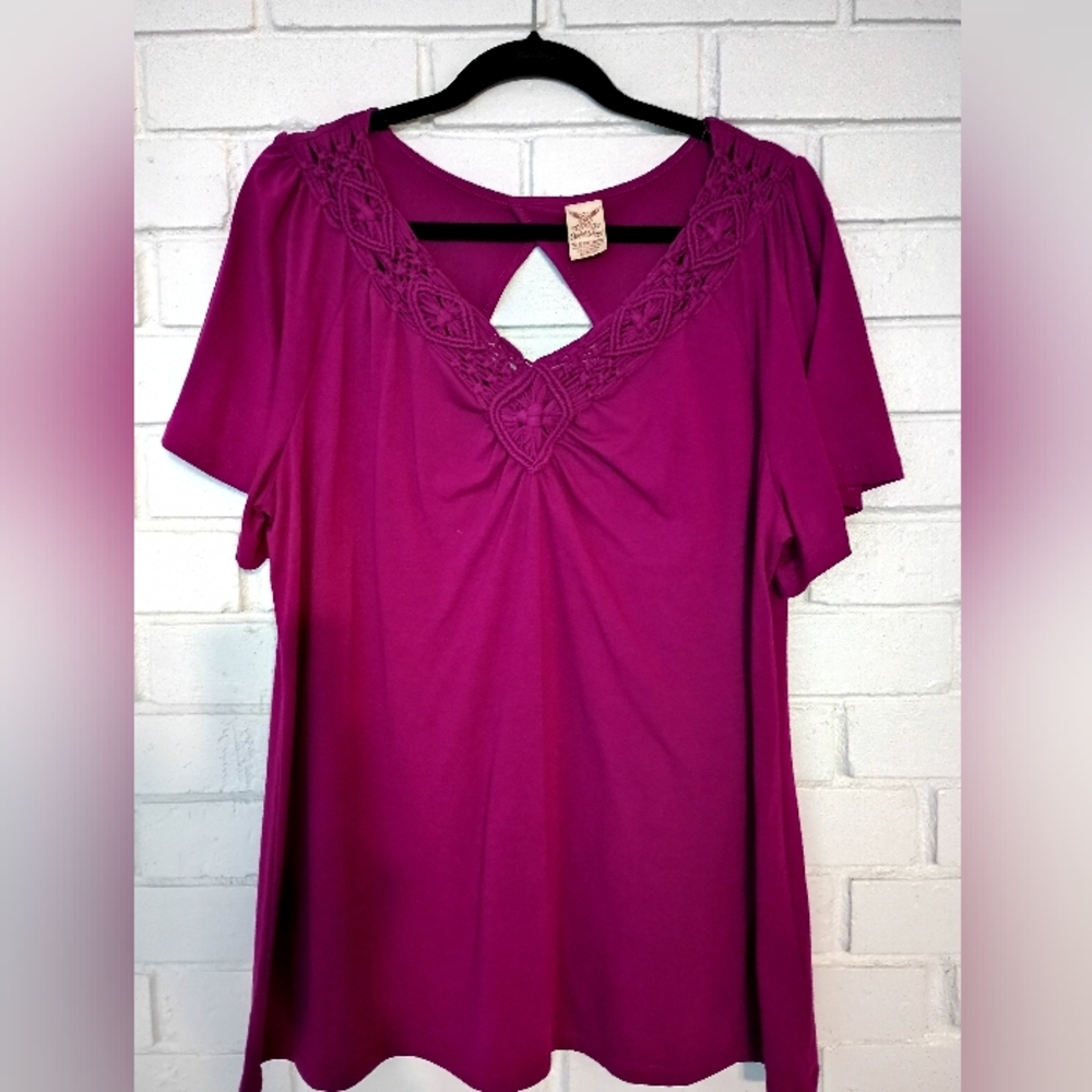 Faded Glory 2X(18W-20W) w/Cutout Back Magenta
